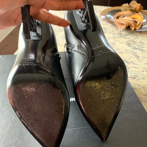**SOLD**YSL Yves Saint Laurent Opyum Black Leather 37 US 7 - Picture 6 of 8